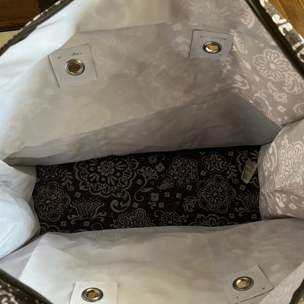 thirty-one New in Bag Super Organizing Tote in Brown Floral Woodblock - Picture 5 of 10